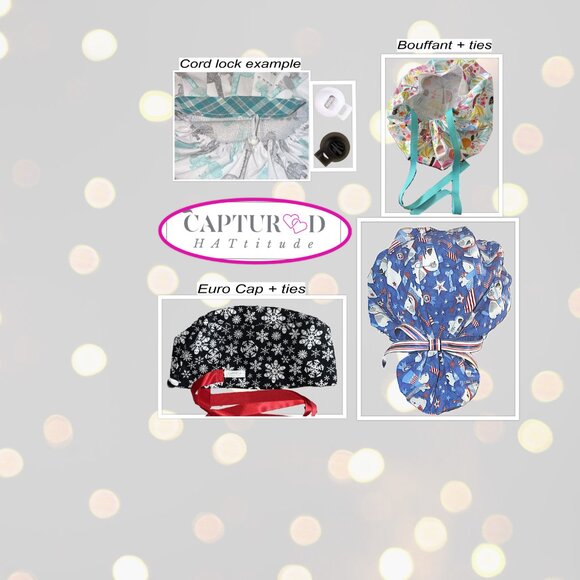 Womens Night Pumpkins Bouffant Scrub Cap, Handmade NWOT - Picture 4 of 7